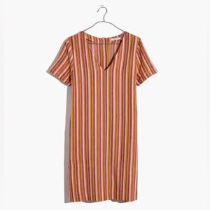 Madewell Button-Back Easy Dress in Rainbow Stripe